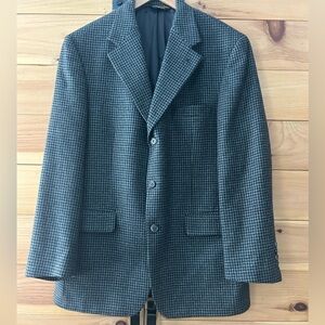 Brooks Brothers Blazer Men 40RG Houndstooth Wool Three Button Sport Coat